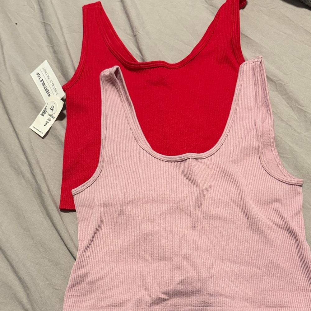 Aeropostale Red and Pink Tank Tops